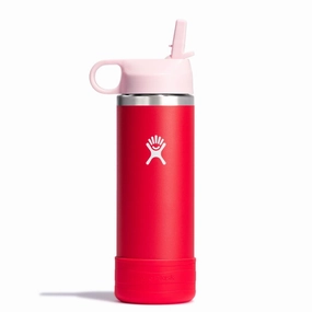18 oz Kids Wide Mouth Straw Cap and Boot Bottle