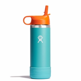 18 oz Kids Wide Mouth Straw Cap and Boot Bottle
