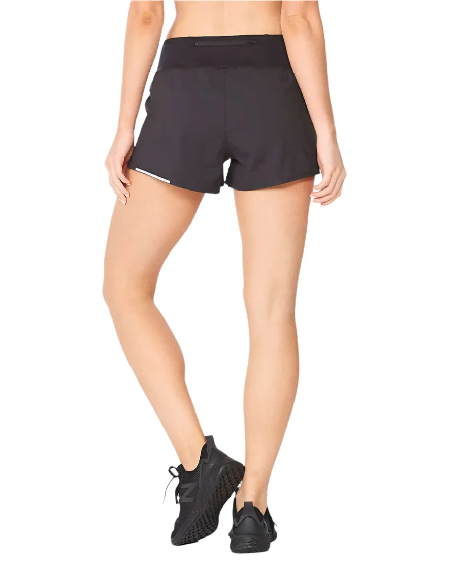2XU Aero 2 in 1 3 Inch Women's Running Shorts (Black/Silver Reflective)