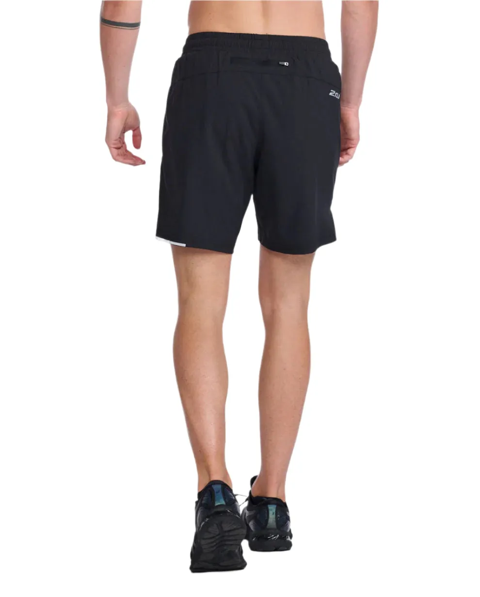 2XU Aero 7 Inch Men's Running Shorts (Black/Silver Reflective)