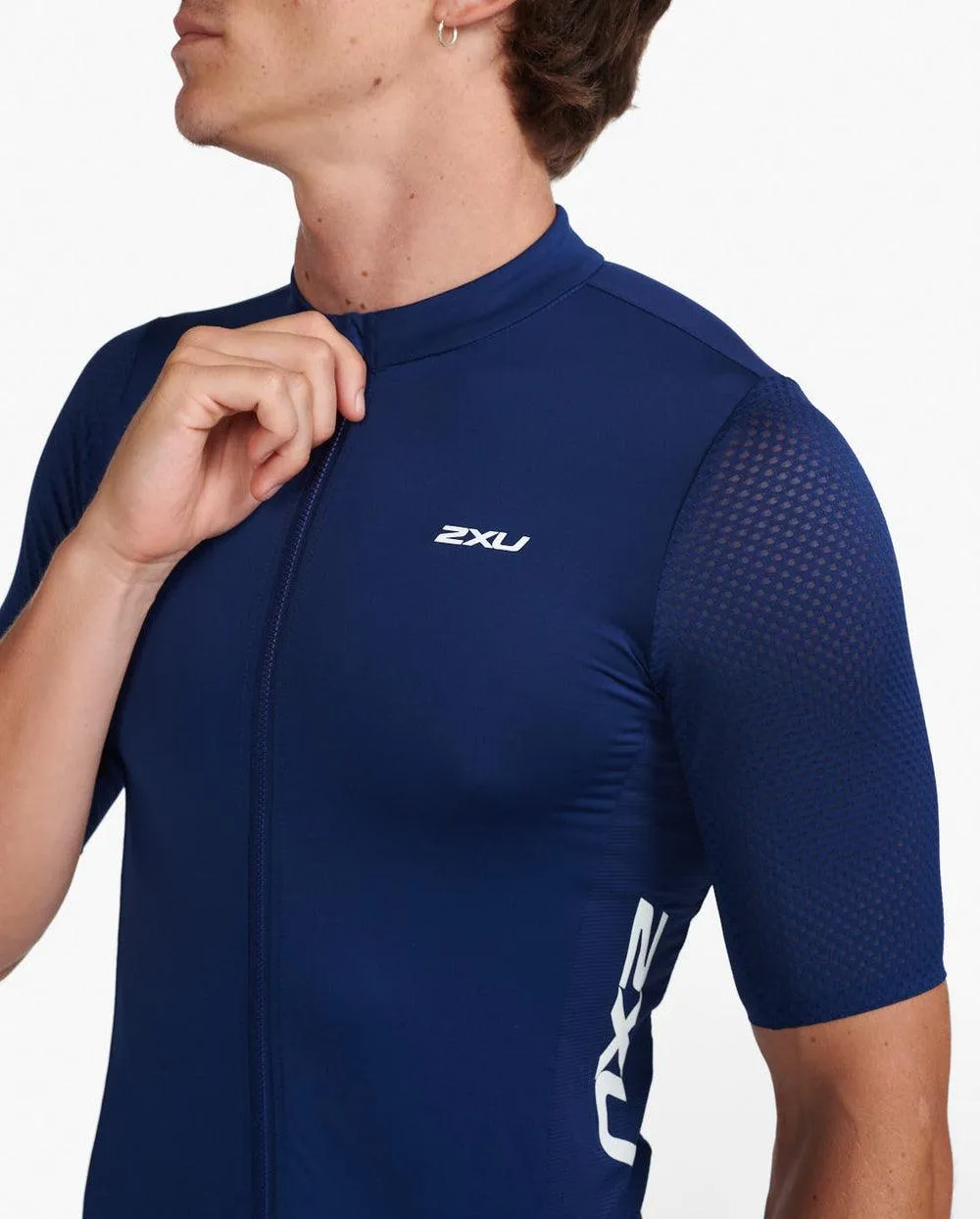 2XU Aero Mens Cycling Jersey (Medieval/White Reflective)