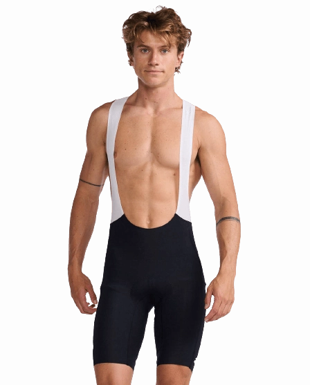2XU Aero Mens Cycling Bibshorts (Black/White Reflective)