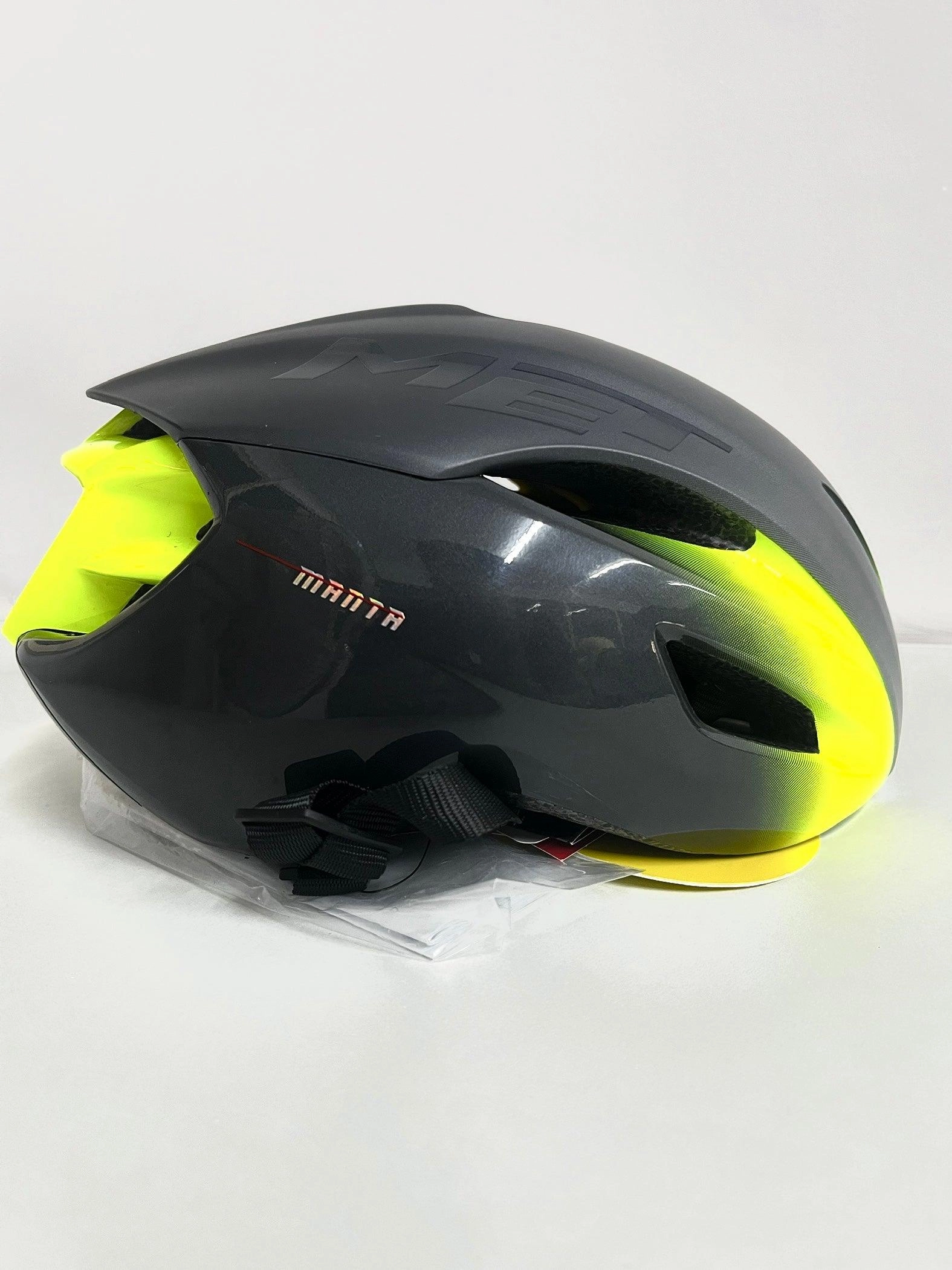[Open Box] MET Manta MIPS Aero Road Cycling Helmet (Gray/Fluo Yellow/Matt Glossy)
