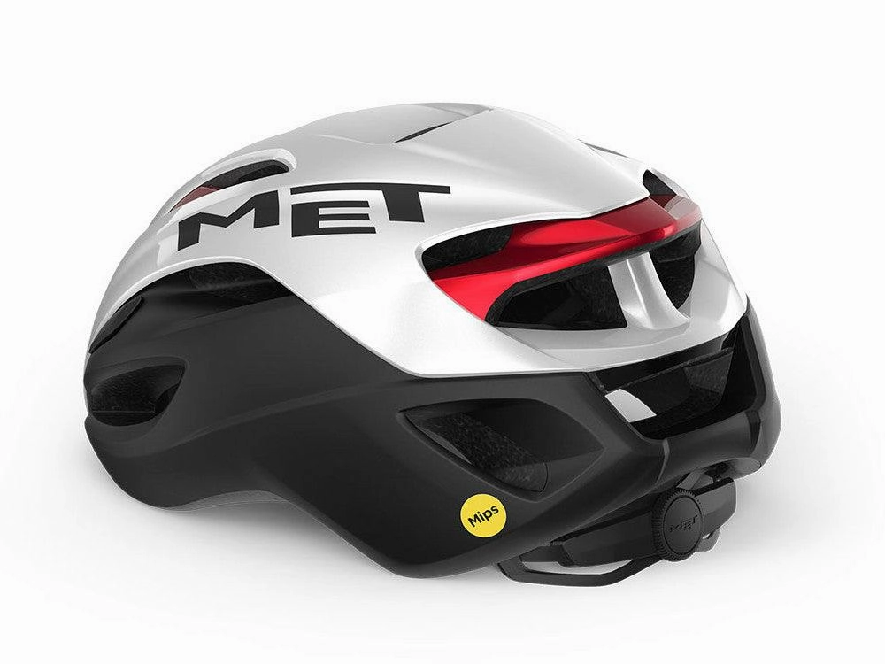 [Open Box] MET Rivale MIPS Road Cycling Helmet (White/Black/Red Metallic/Matt Glossy)