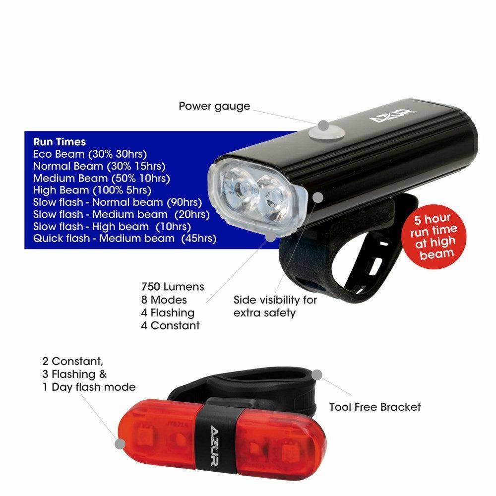 Azur Halo 750/25lm USB Light Set