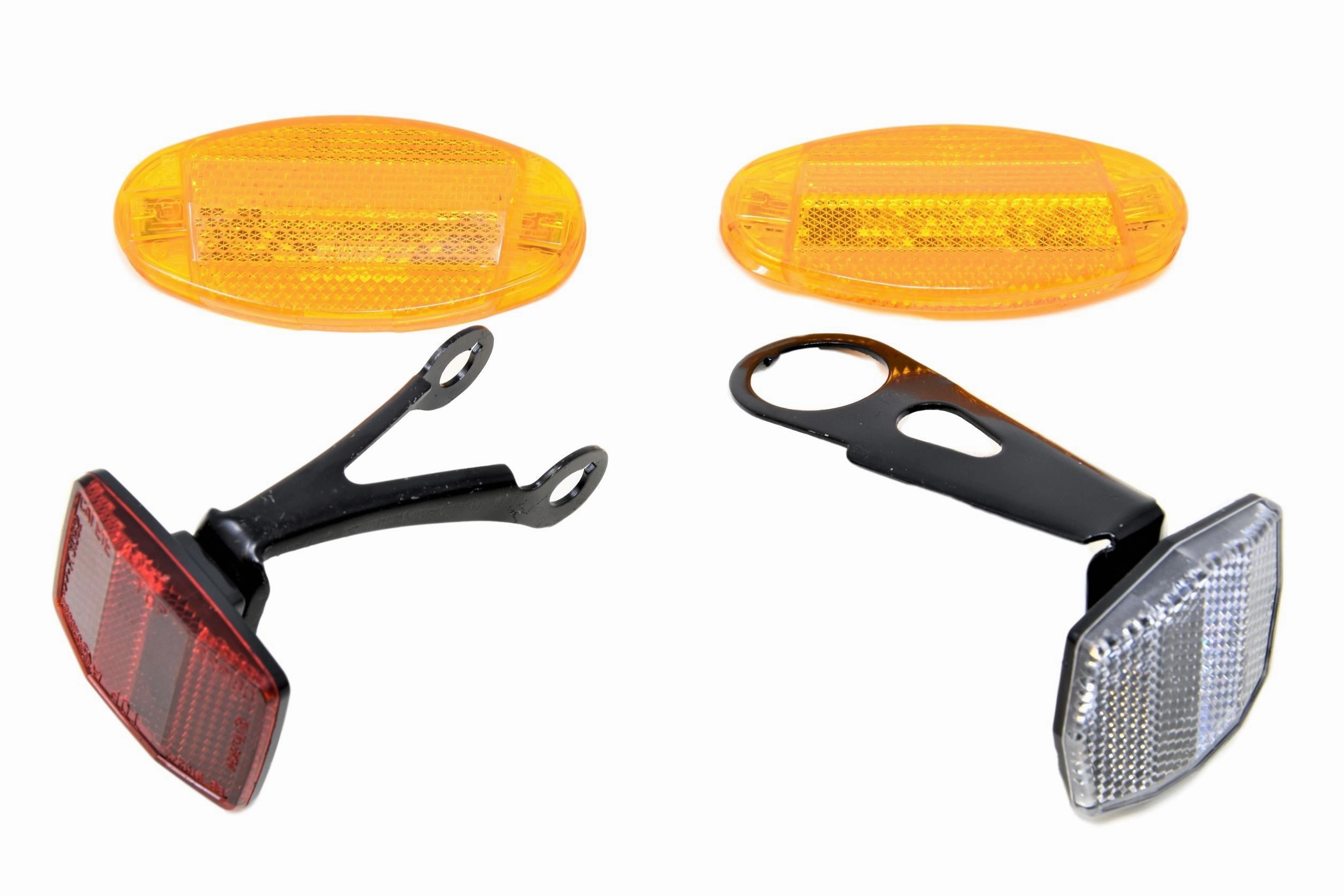 Bike Reflector Set Front 1 Fork Head Set, Seat Bolt Rear   Wheel Reflectors