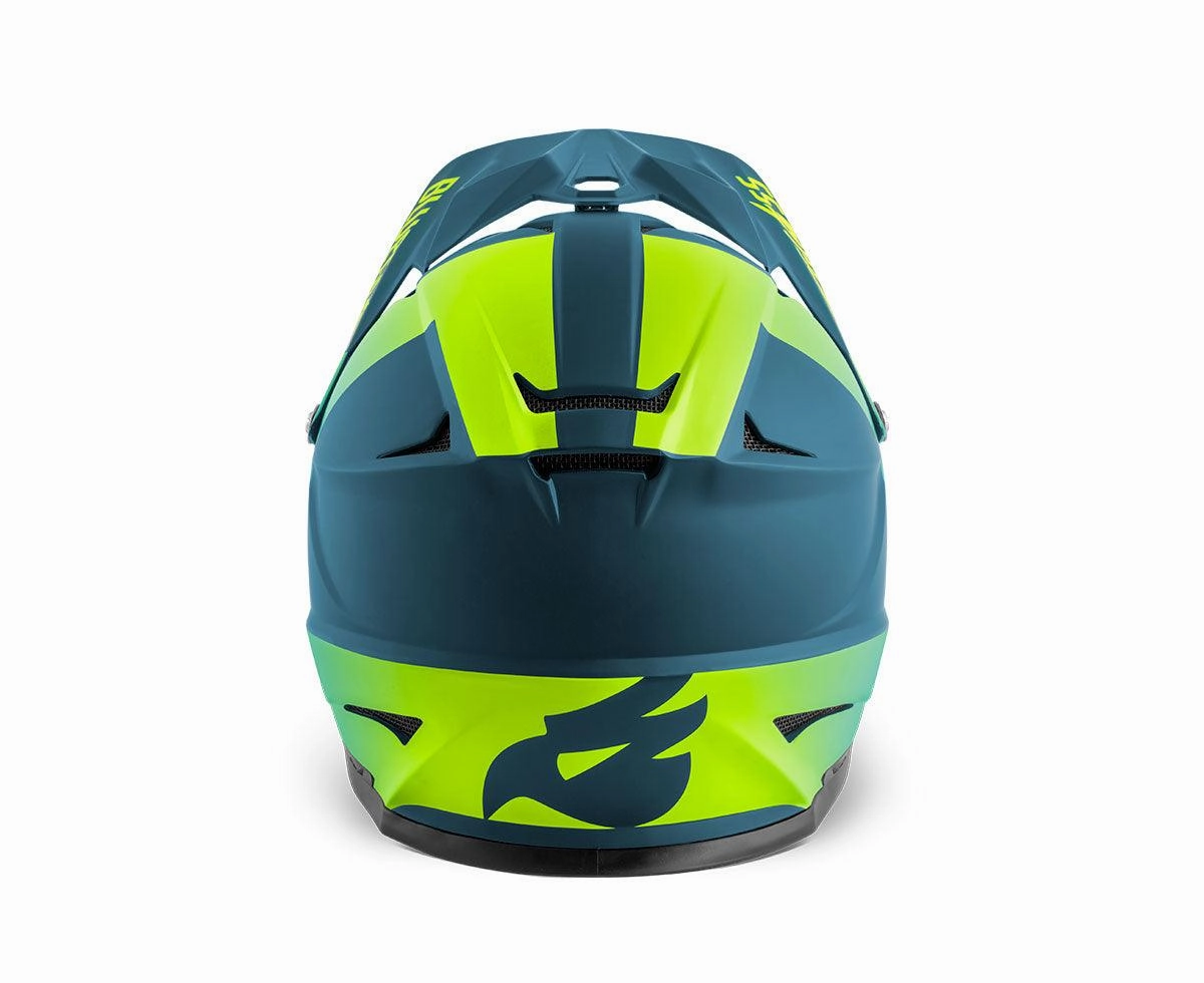 Bluegrass Intox MTB Cycling Helmet (Petrol Blue/Fluo Yellow/Matt)