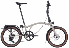 Brompton G Line with Rack Medium Folding Bike - Traildust White