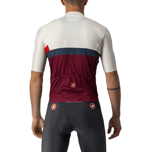 Castelli A Blocco Mens Cycling Jersey (Ivory/Red/Blue/Bordeaux)