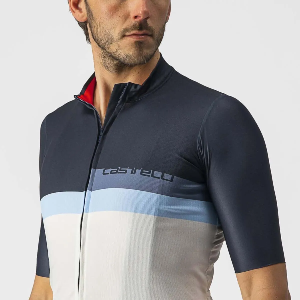 Castelli A Blocco Mens Cycling Jersey (Savile Blue/China Blue/Azzurro)