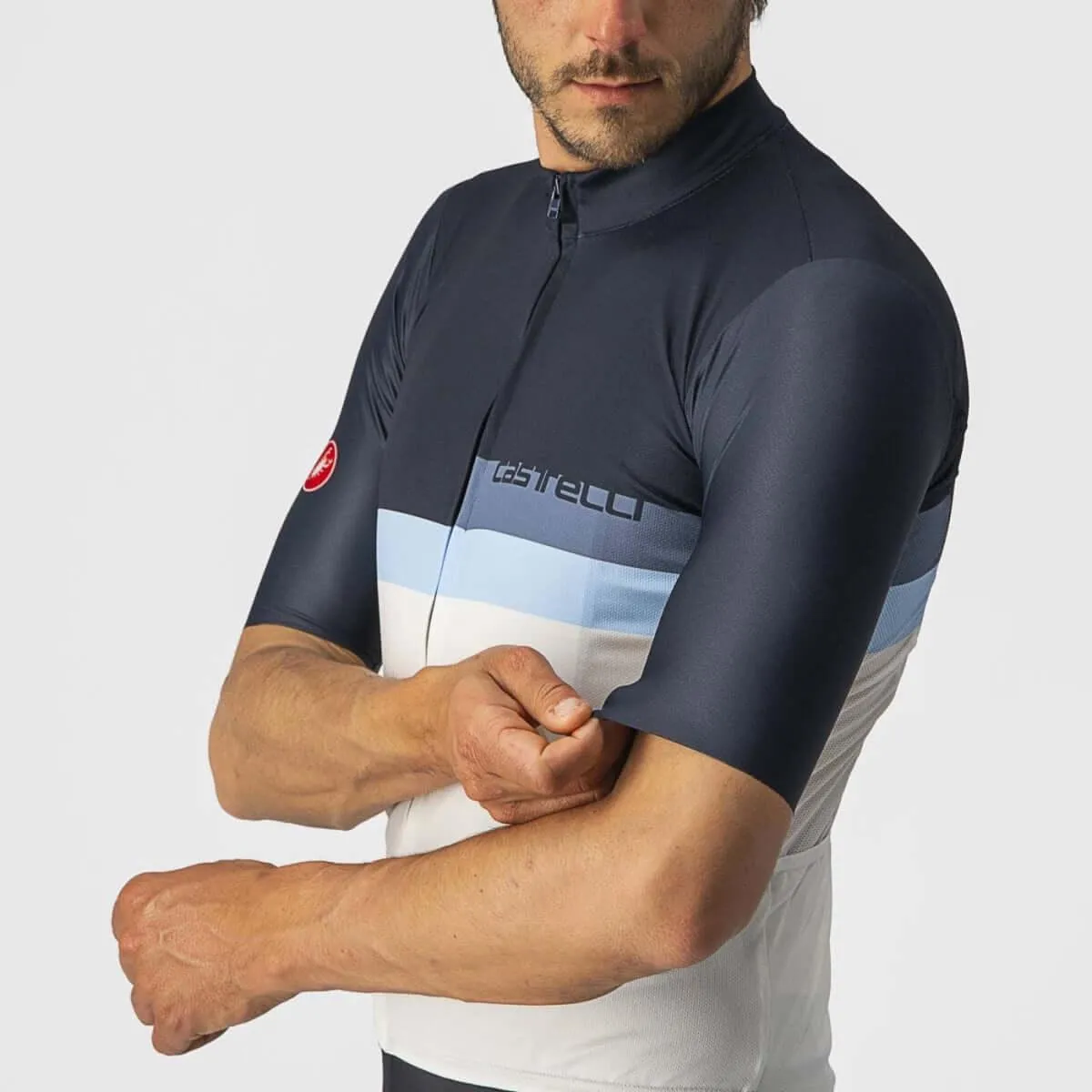 Castelli A Blocco Mens Cycling Jersey (Savile Blue/China Blue/Azzurro)