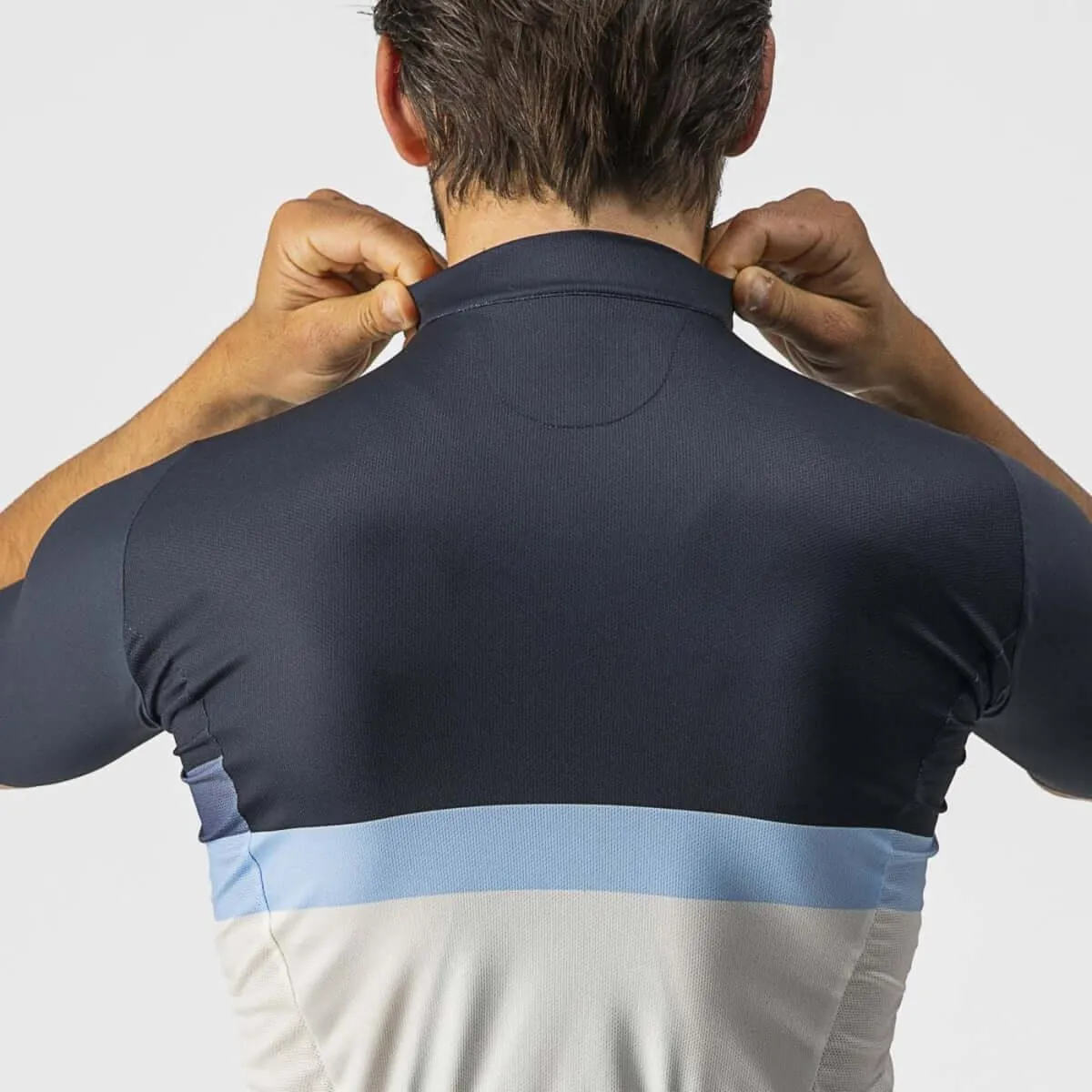 Castelli A Blocco Mens Cycling Jersey (Savile Blue/China Blue/Azzurro)