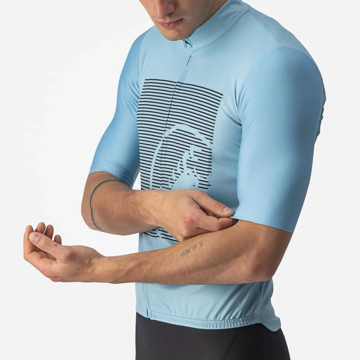 Castelli Bagarre Mens Cycling Jersey (Celeste/Savile Blue)