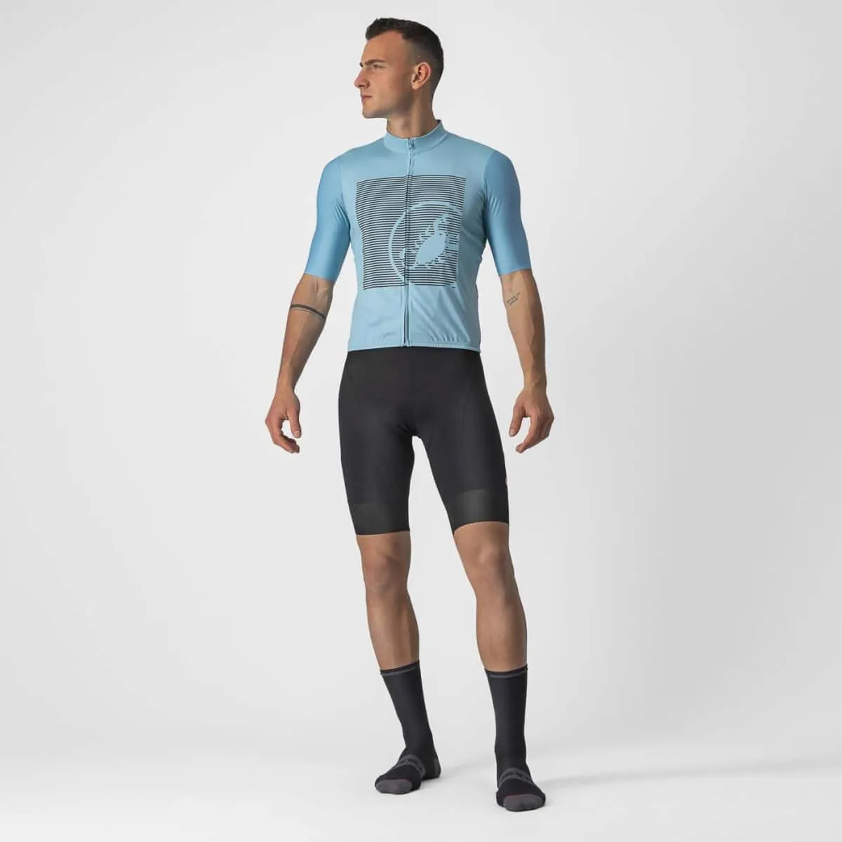 Castelli Bagarre Mens Cycling Jersey (Celeste/Savile Blue)