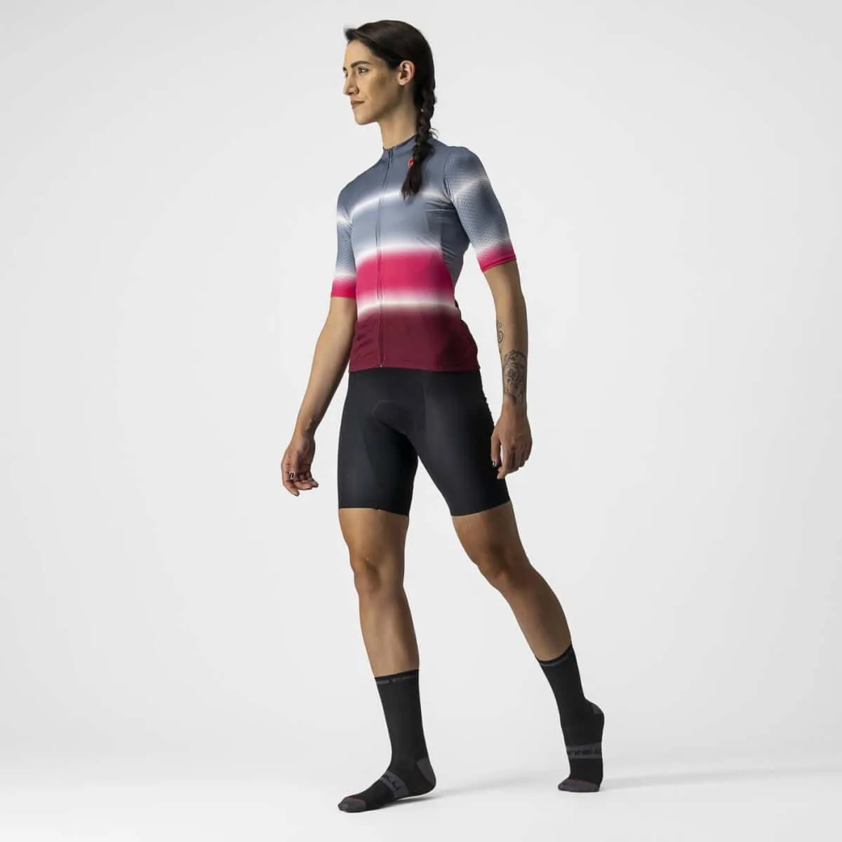 Castelli Dolce Women's Cycling Jersey (Light Steel Blue/Bordeaux)