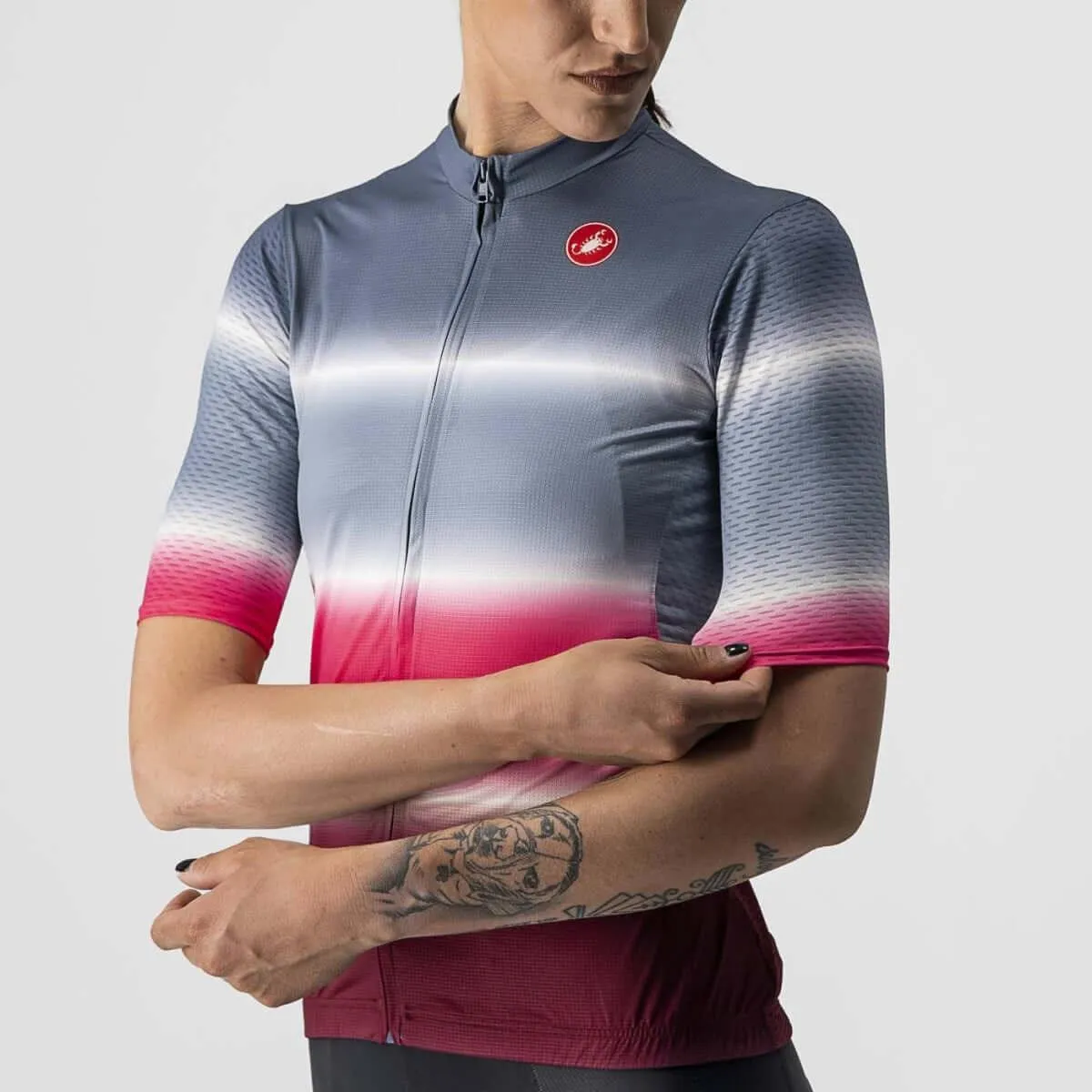 Castelli Dolce Women's Cycling Jersey (Light Steel Blue/Bordeaux)