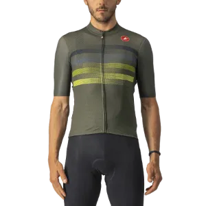 Castelli Endurance Pro Mens Cycling Jersey (Military Green/Blue/Sulphur)
