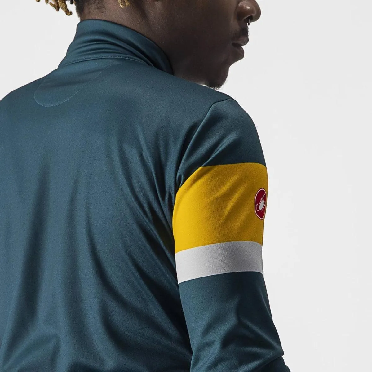 Castelli Passista Mens Cycling Jersey (Deep Teal/Goldenrod-Silver Gra)