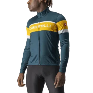 Castelli Passista Mens Cycling Jersey (Deep Teal/Goldenrod-Silver Gra)
