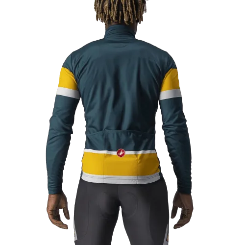Castelli Passista Mens Cycling Jersey (Deep Teal/Goldenrod-Silver Gra)