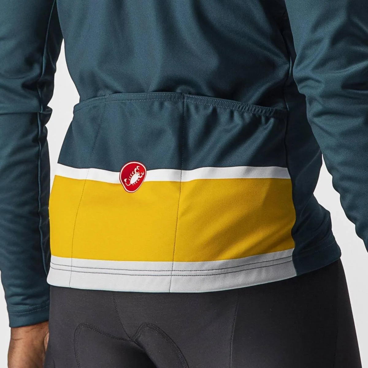 Castelli Passista Mens Cycling Jersey (Deep Teal/Goldenrod-Silver Gra)