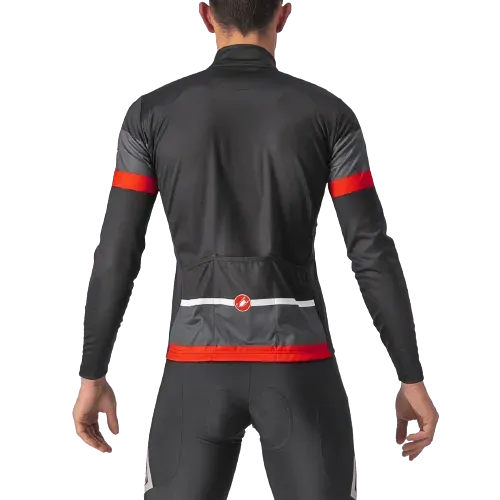 Castelli Passista Mens Cycling Jersey (Light Black/Dark Gray-Red)