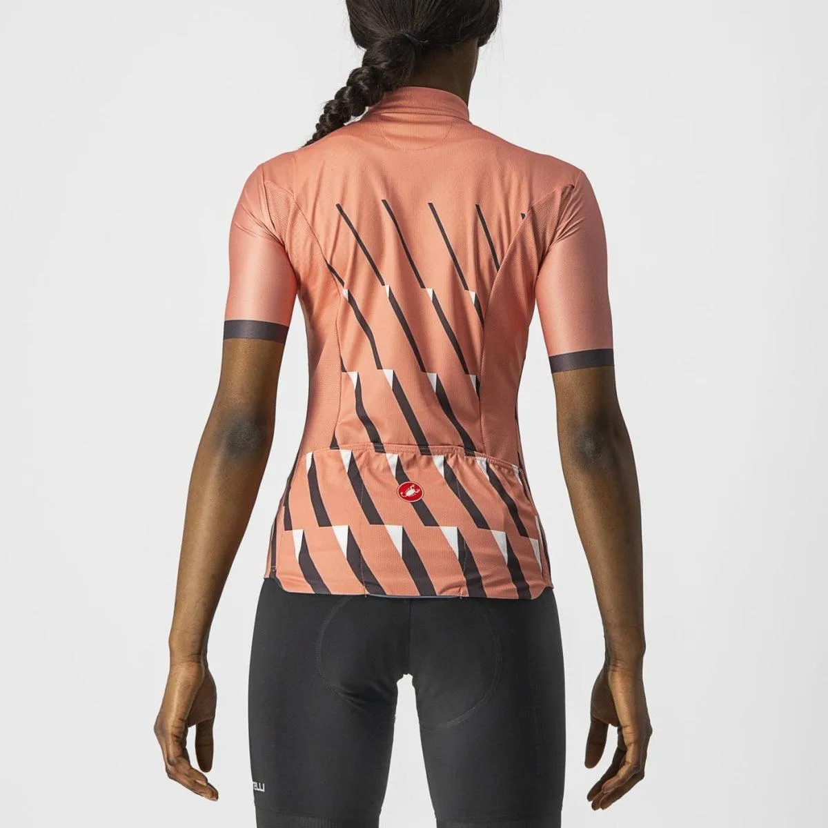Castelli Pendio Women's Cycling Jersey (Blush/Dark Gray-White)