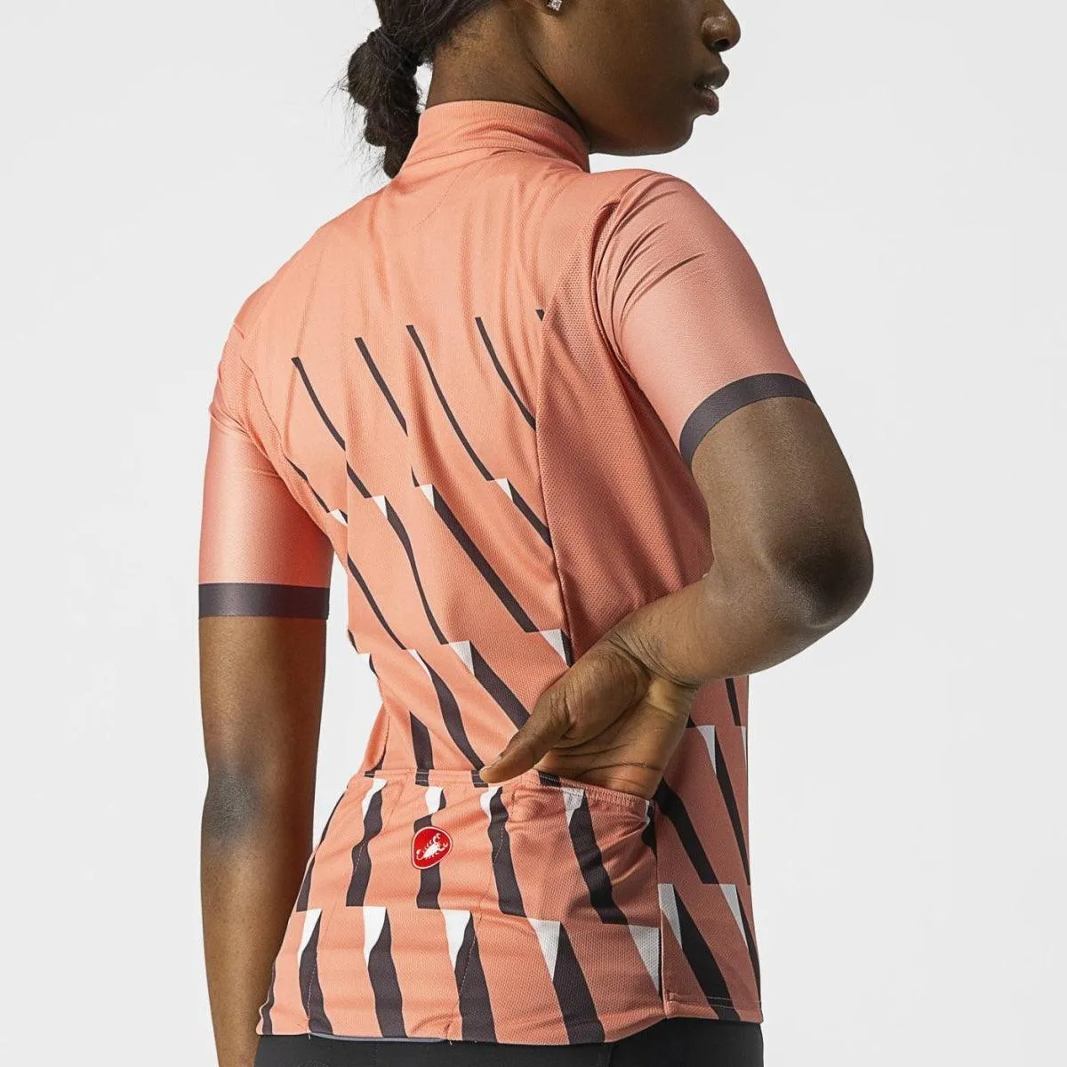 Castelli Pendio Women's Cycling Jersey (Blush/Dark Gray-White)