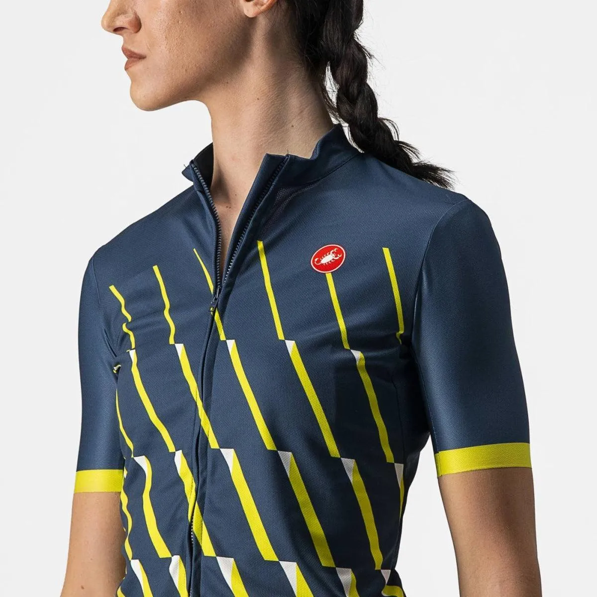 Castelli Pendio Women's Cycling Jersey (Moonlite Ocean/Sulphur White)