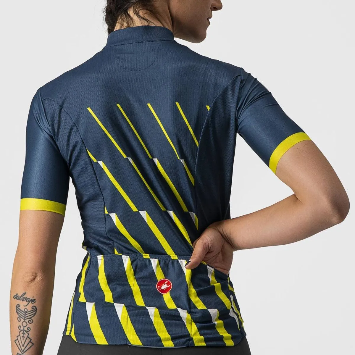 Castelli Pendio Women's Cycling Jersey (Moonlite Ocean/Sulphur White)