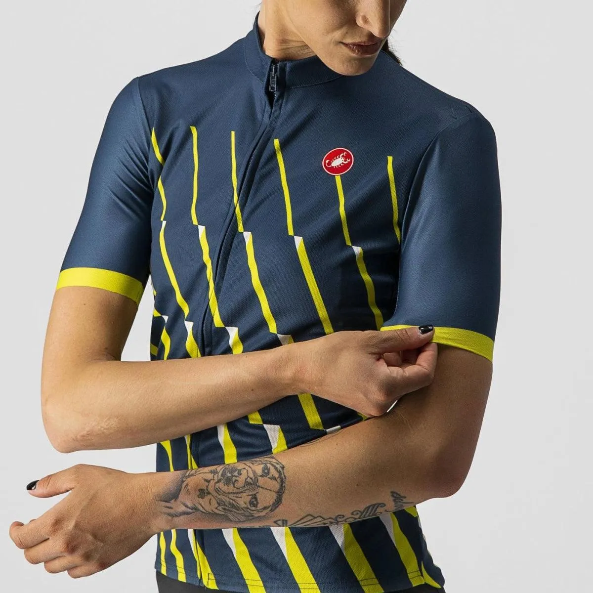 Castelli Pendio Women's Cycling Jersey (Moonlite Ocean/Sulphur White)