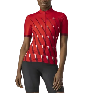 Castelli Pendio Women's Cycling Jersey (Red/Bordeaux White)