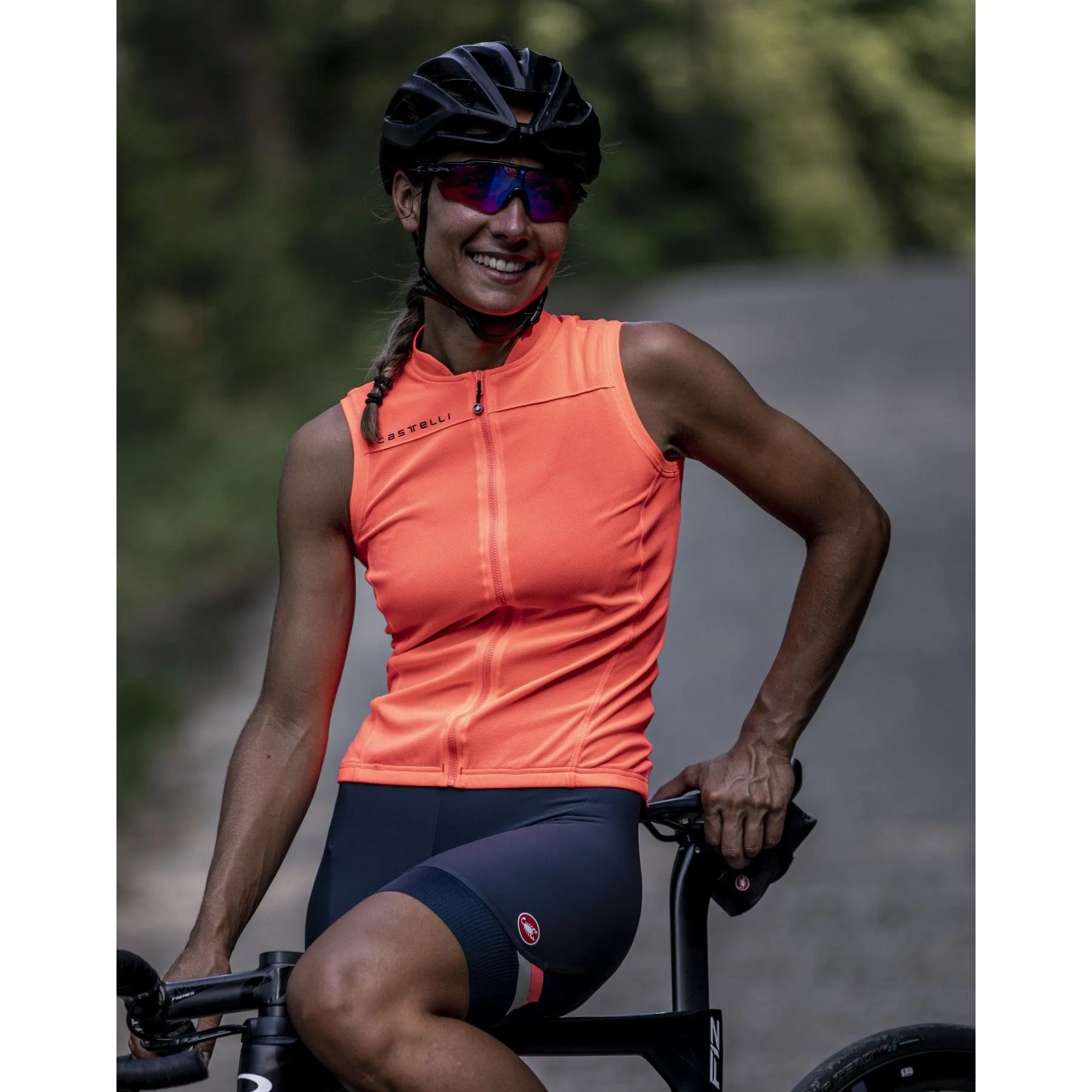 Castelli Prima Women's Cycling Bibshorts (Dark Steel Blue/Brilliant Pink)