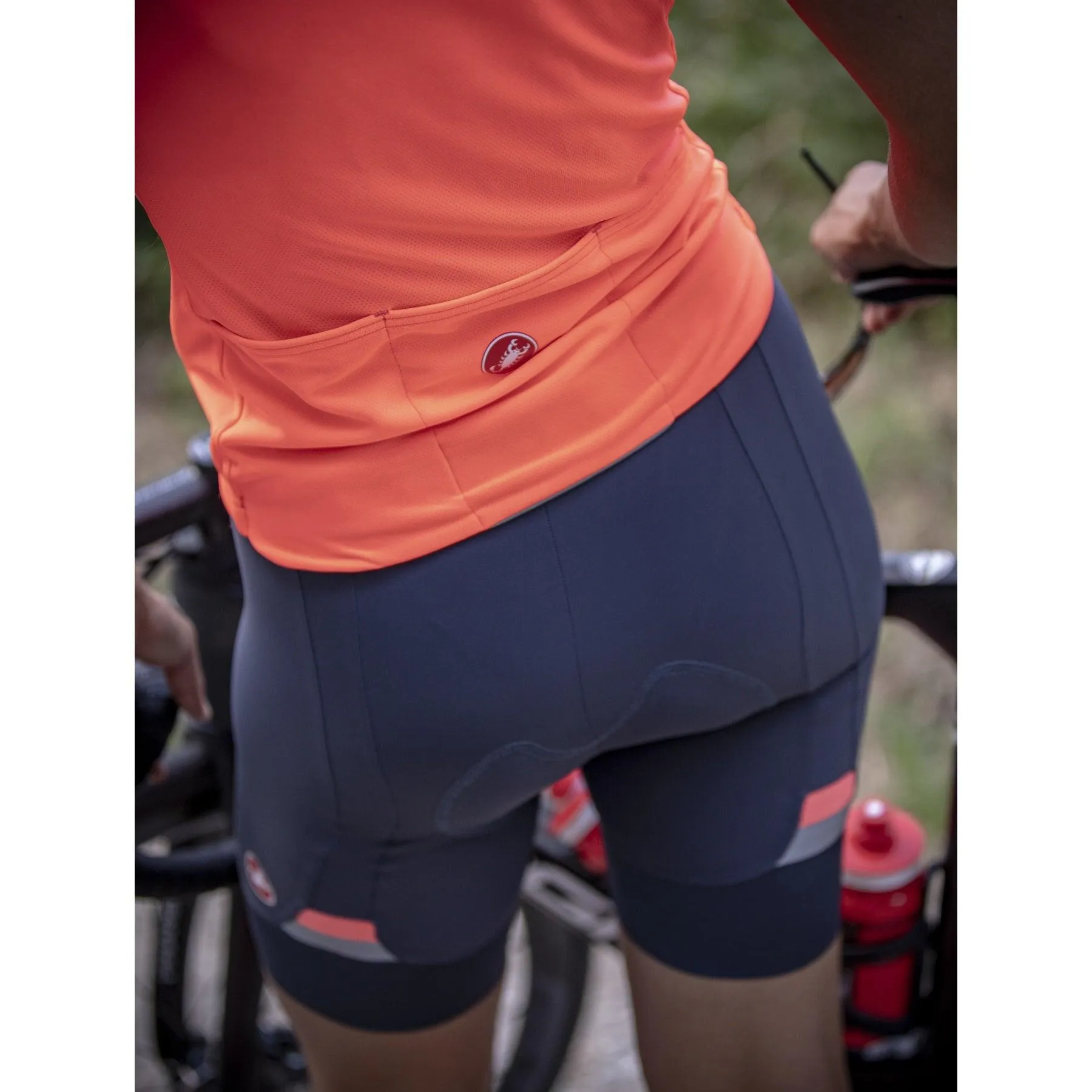 Castelli Prima Women's Cycling Bibshorts (Dark Steel Blue/Brilliant Pink)