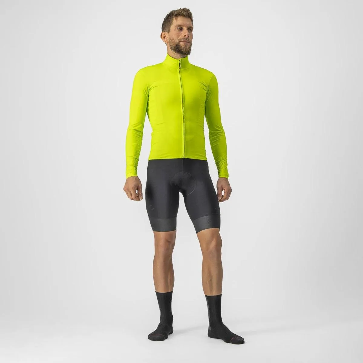 Castelli Pro Thermal Mid LS Mens Cycling Jersey (Electric Lime)