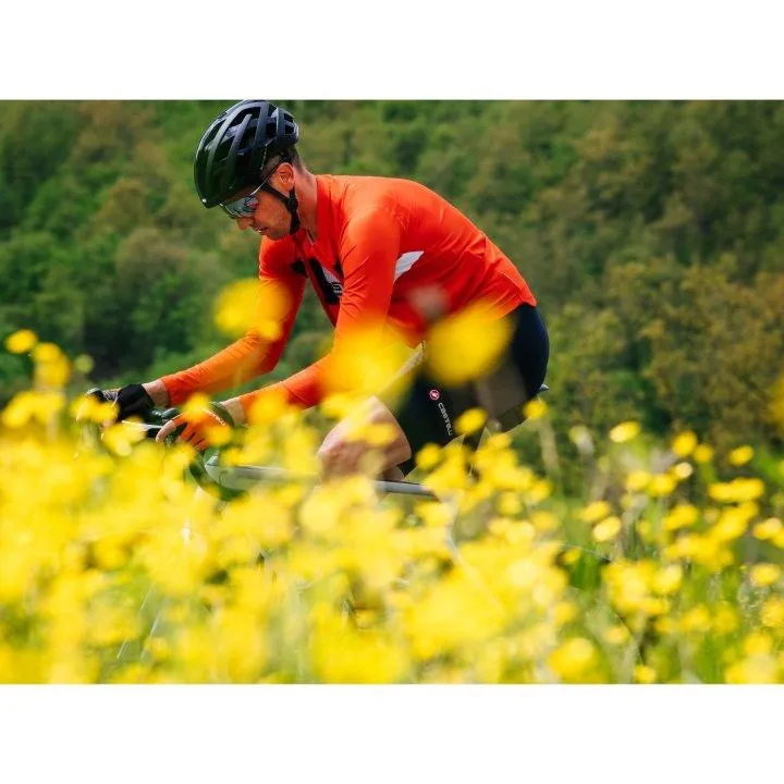 Castelli Prologo 7 Mens Cycling Jersey (Fiery Red/Light Black Ivory)