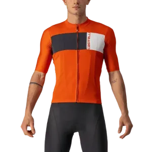 Castelli Prologo 7 Mens Cycling Jersey (Fiery Red/Light-Black/Ivory)