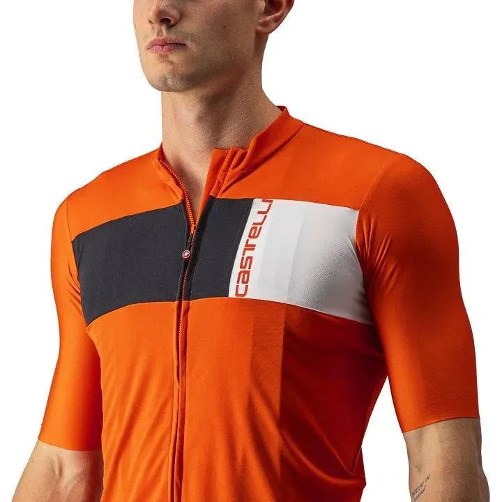 Castelli Prologo 7 Mens Cycling Jersey (Fiery Red/Light-Black/Ivory)