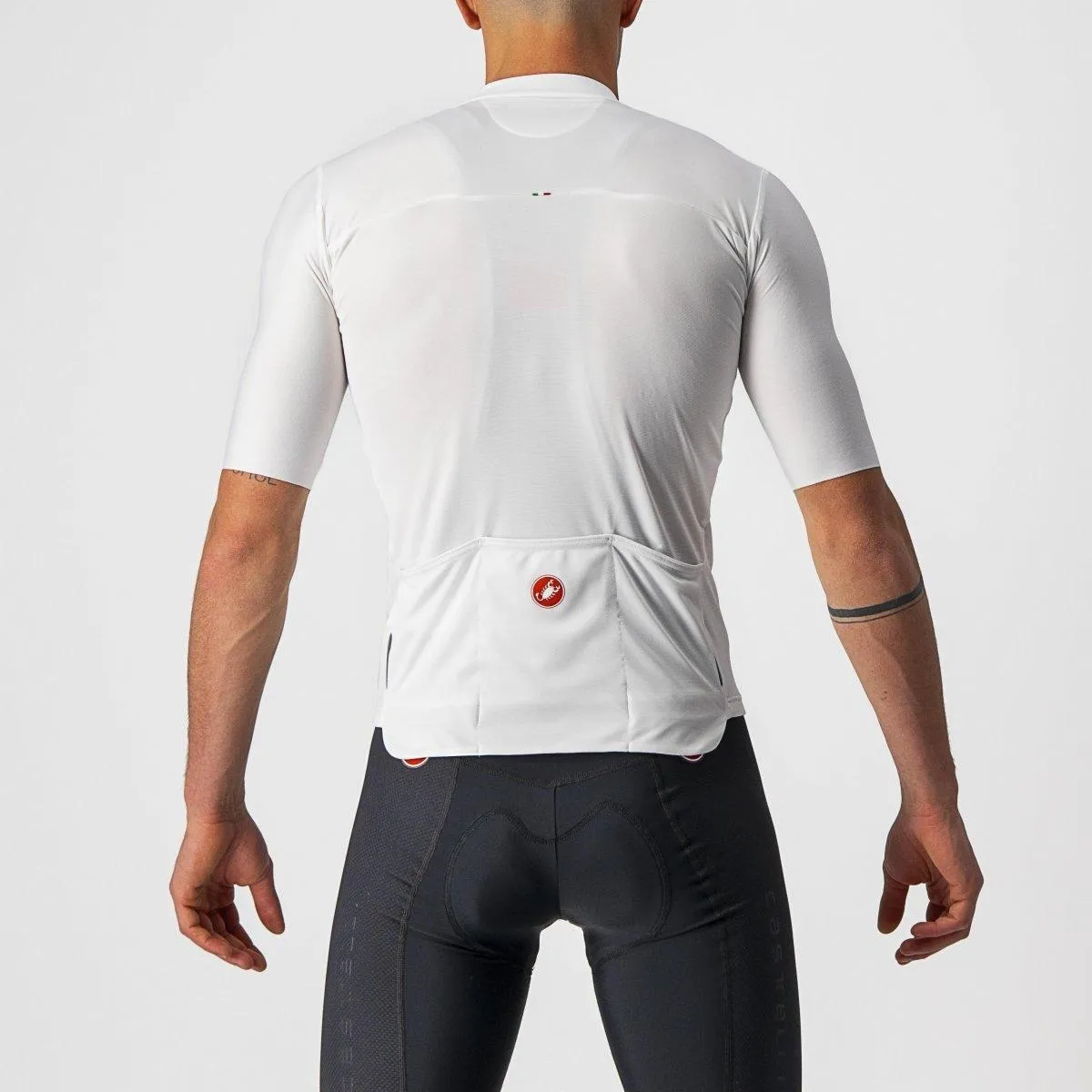 Castelli Prologo 7 Mens Cycling Jersey (Ivory/Light Black/Red)