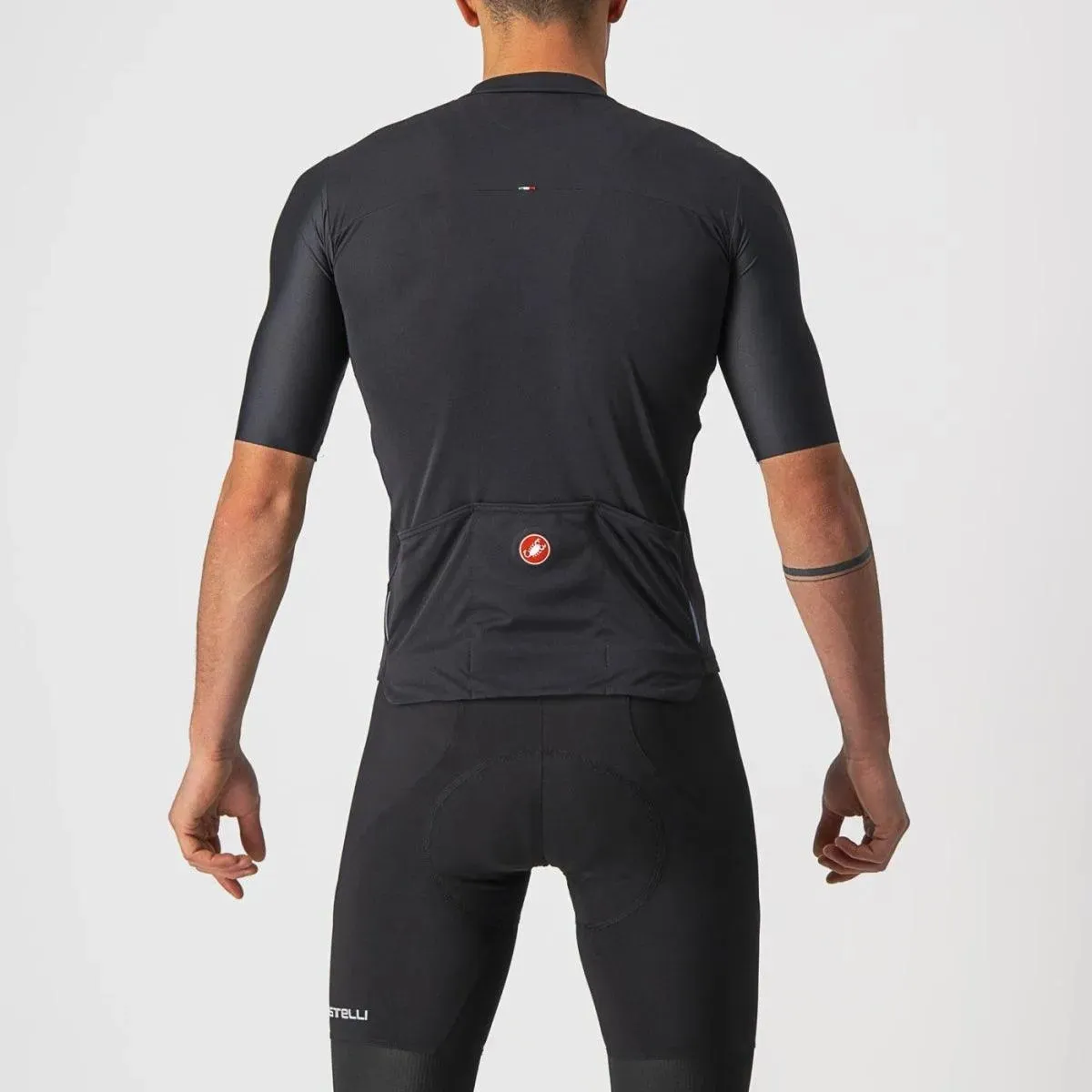 Castelli Prologo 7 Men's Cycling Jersey (Light Black-Silver-Gray-Ivory)