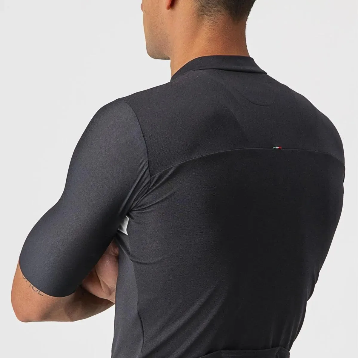 Castelli Prologo 7 Men's Cycling Jersey (Light Black-Silver-Gray-Ivory)