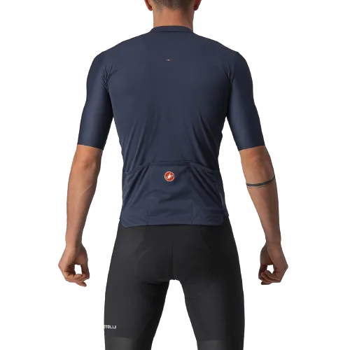 Castelli Prologo 7 Mens Cycling Jersey (Savile Blue/Silver Gray/Red)