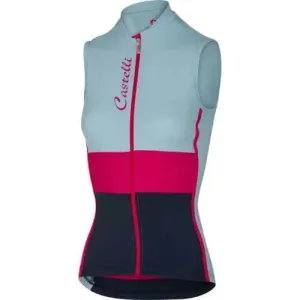 Castelli Protagonista Women's Cycling Jersey  (Pale Blue/Raspberry/Navy)