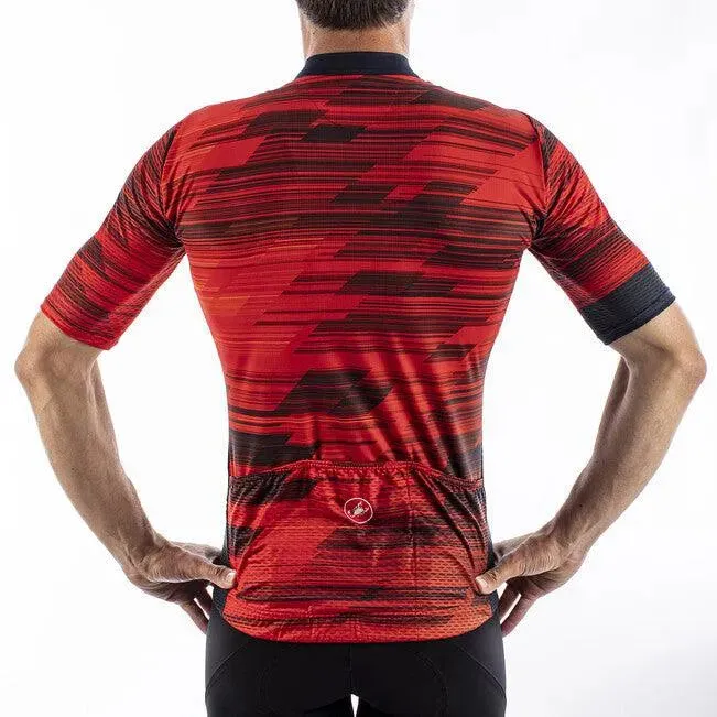 Castelli Rapido Mens Cycling Jersey (Red/Savile Blue)