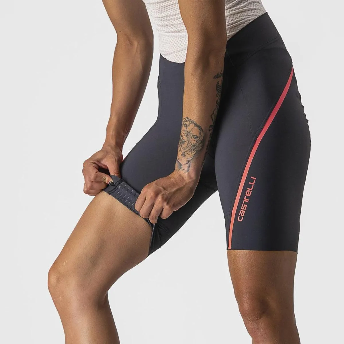 Castelli Velocissima 3 Women's Cycling Shorts (Dark Gray/Brilliant Pink)