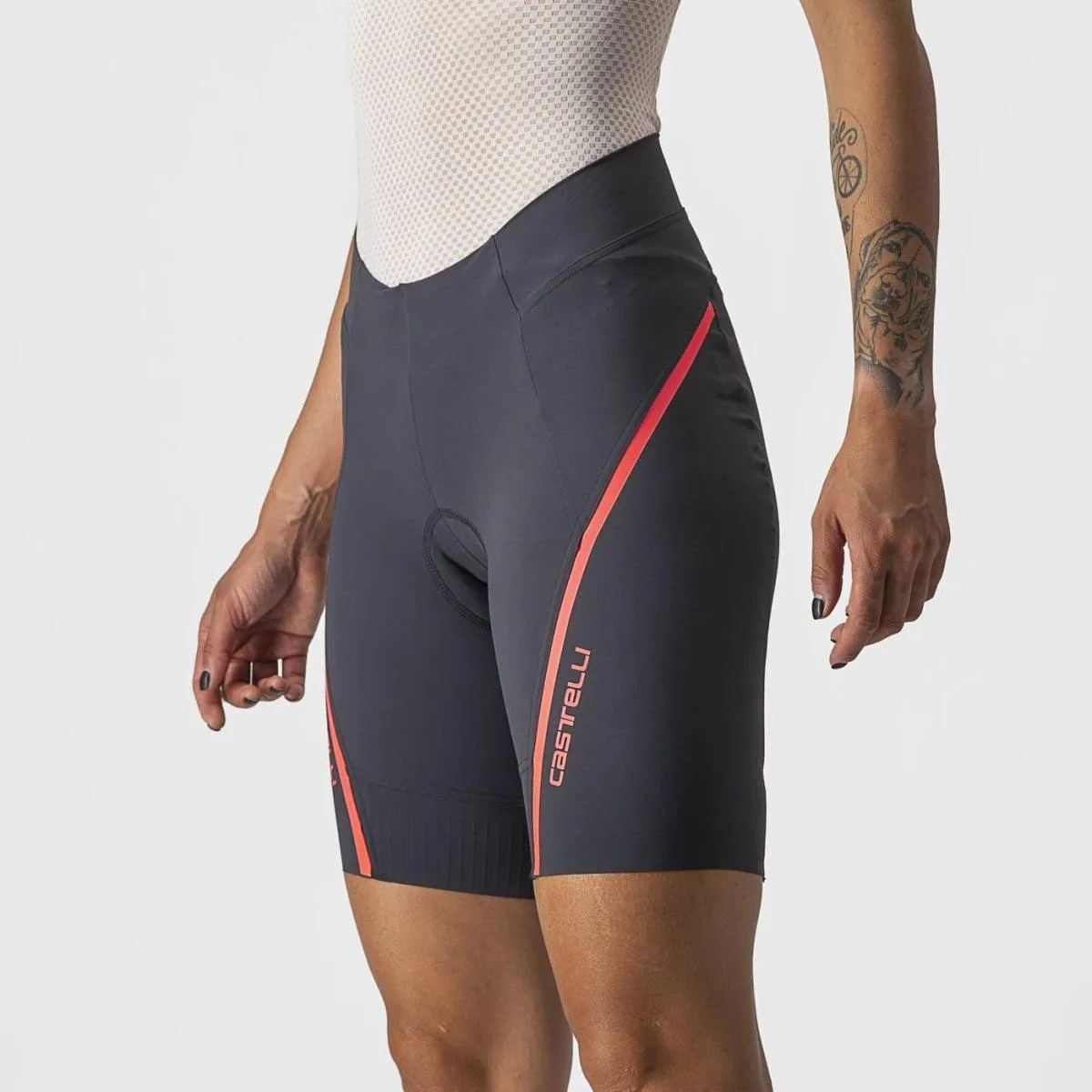 Castelli Velocissima 3 Women's Cycling Shorts (Dark Gray/Brilliant Pink)