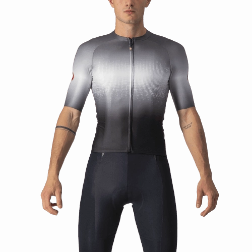 Castelli Aero Race 6.0 Mens Cycling Jersey (Light Black/Dark Gray)