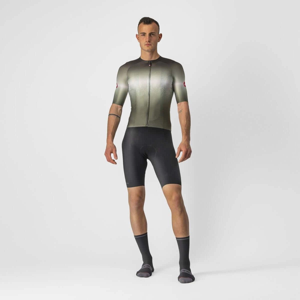 Castelli Aero Race 6.0 Mens Cycling Jersey (Military Green/Light Black)