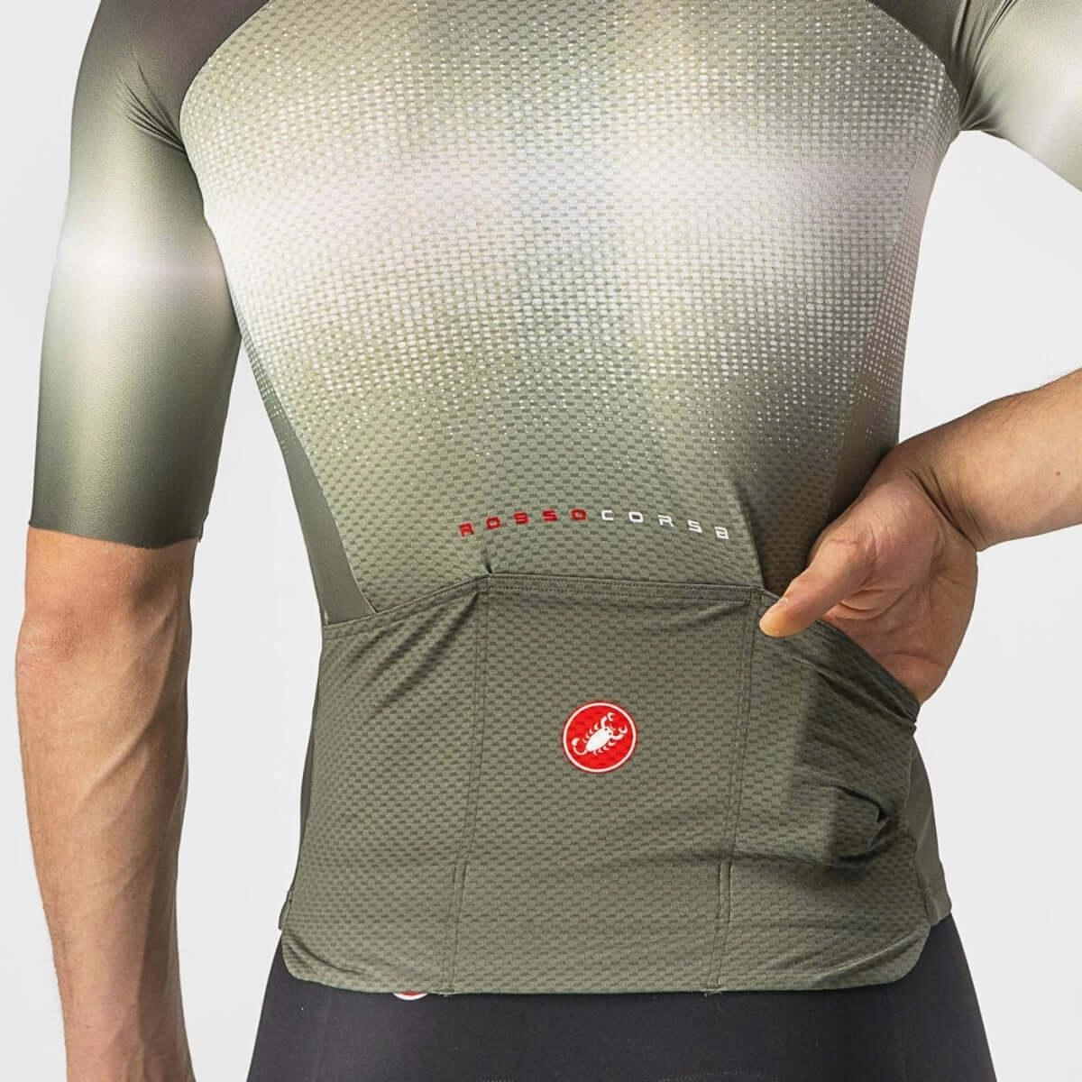 Castelli Aero Race 6.0 Mens Cycling Jersey (Military Green/Light Black)