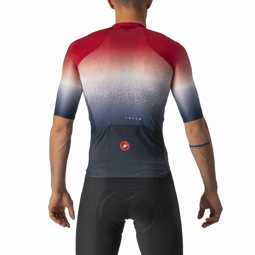 Castelli Aero Race 6.0 Mens Cycling Jersey (Savile Blue/Pro Red)